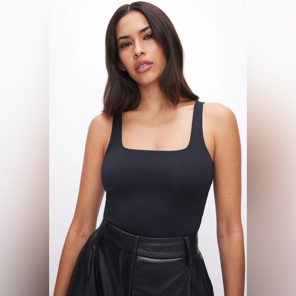 Good American size 2 sculpting modern tank bodysuit in black
